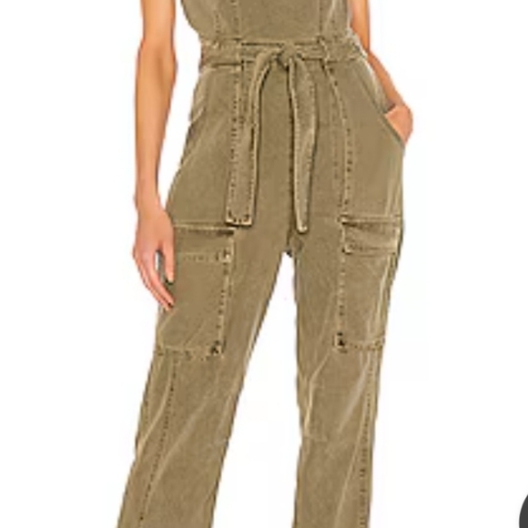 #512 FP Olive Green Utility Jumpsuit - Picture 4 of 5